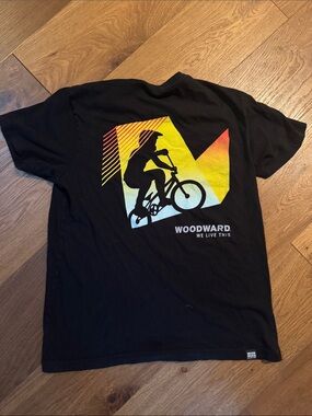 Men’s Woodward Black Graphic BMX T-Shirt - Yellow Accent